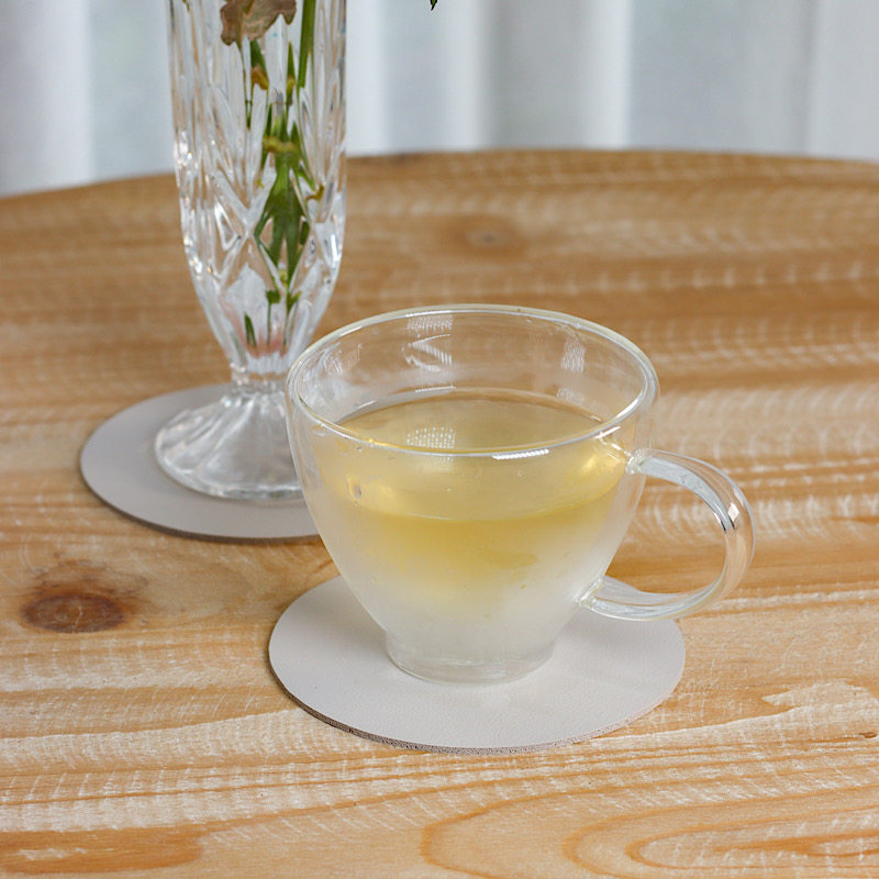 咖啡時光環保皮革杯墊｜PLAYZU 露白月明