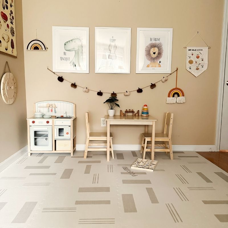 簡約風無毒客廳巧拼地墊｜PLAYZU 北歐農舍